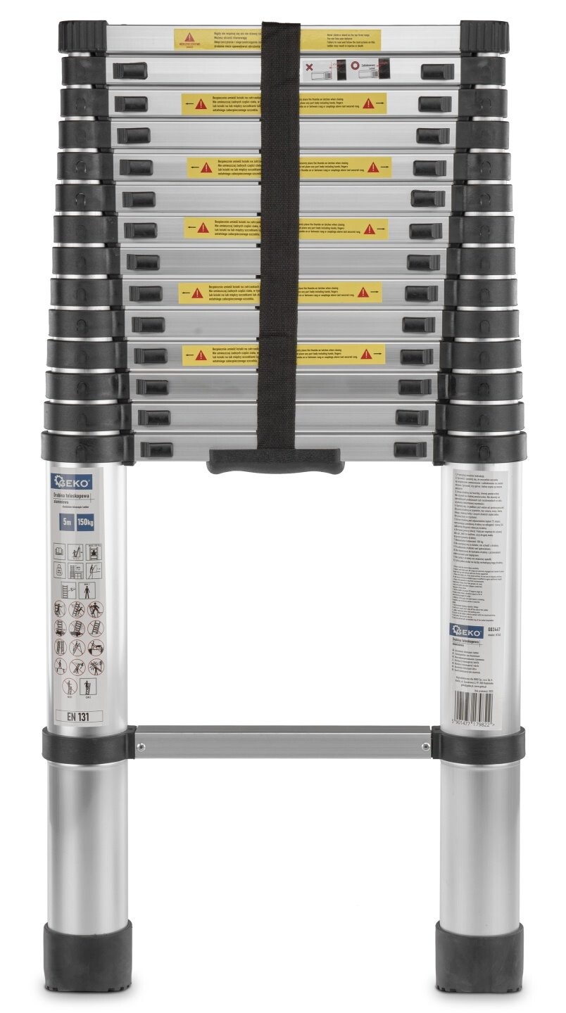 GEKO 5m hliníkový teleskopický žebřík 150 kg