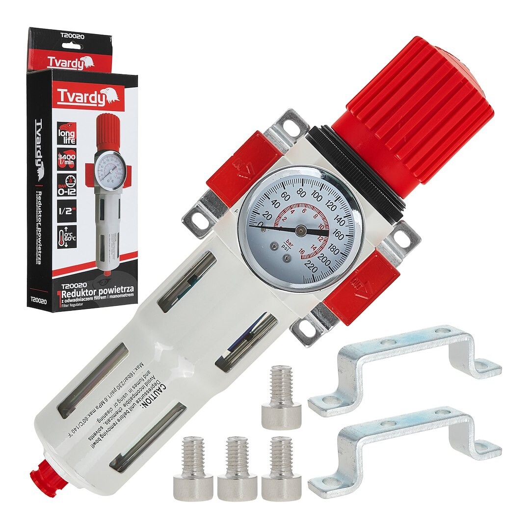 GEKO Regulátor tlaku s filtrem a manometrem, 1/2