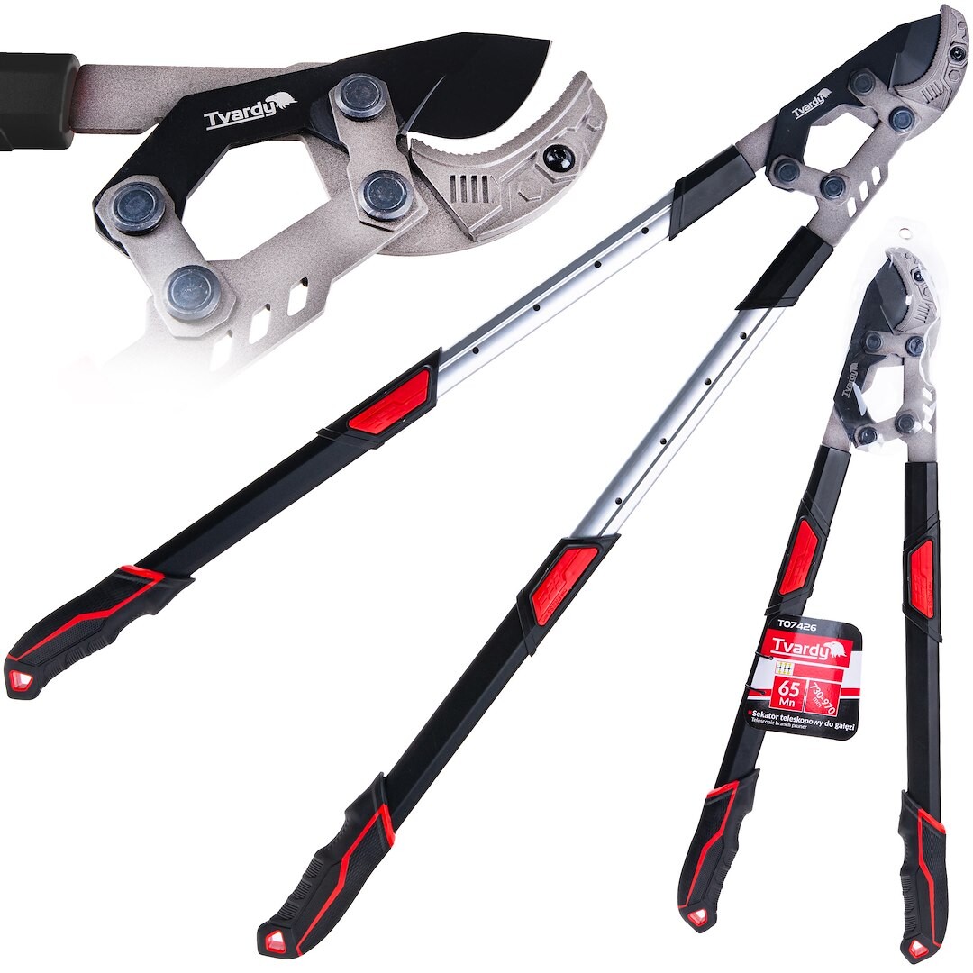 GEKO Teleskopické nůžky na větve s ráčnou a kovadlinovým ostřím 730–970 mm 65Mn PTFE