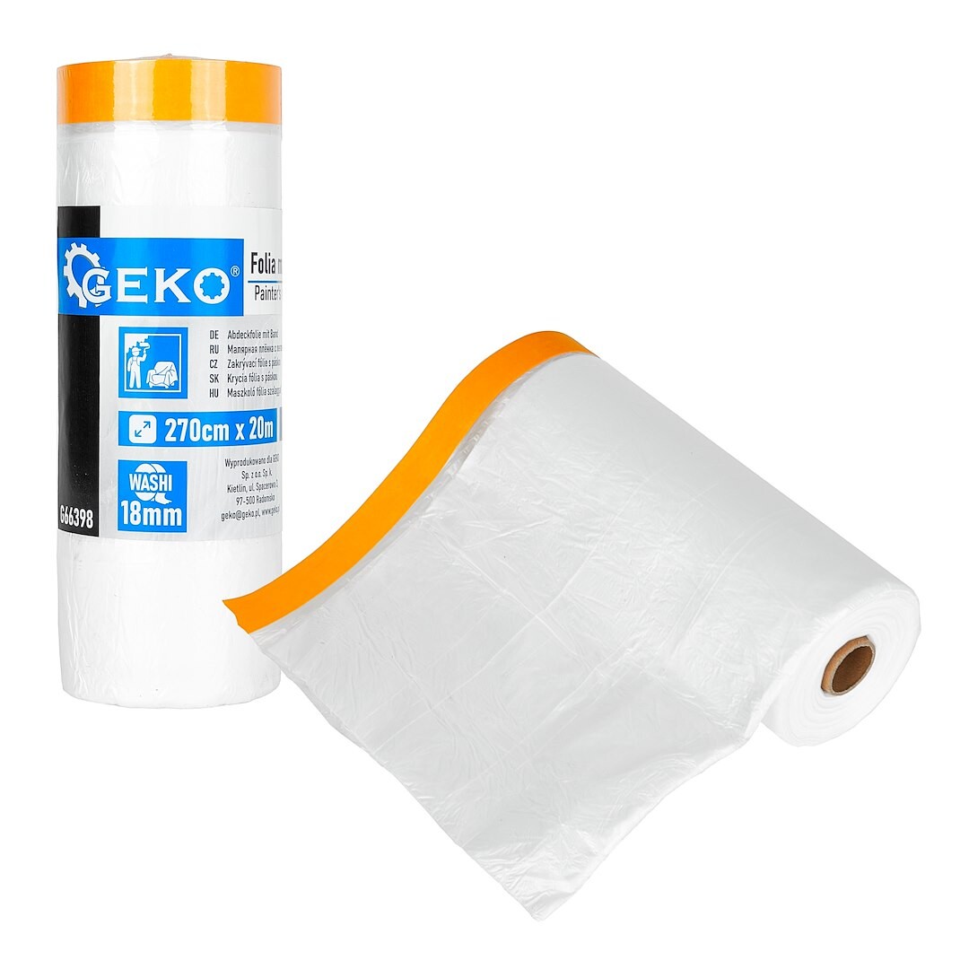 GEKO Malířská maskovací fólie s washi páskou 270 cm x 20 m / 18 mm