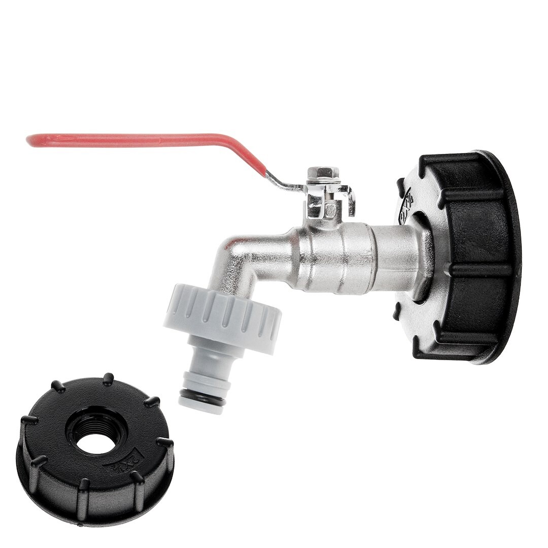 GEKO Sada pro IBC kontejner, redukce vnitřní závit S60×6 a zahradní ventil , vstup 3/4