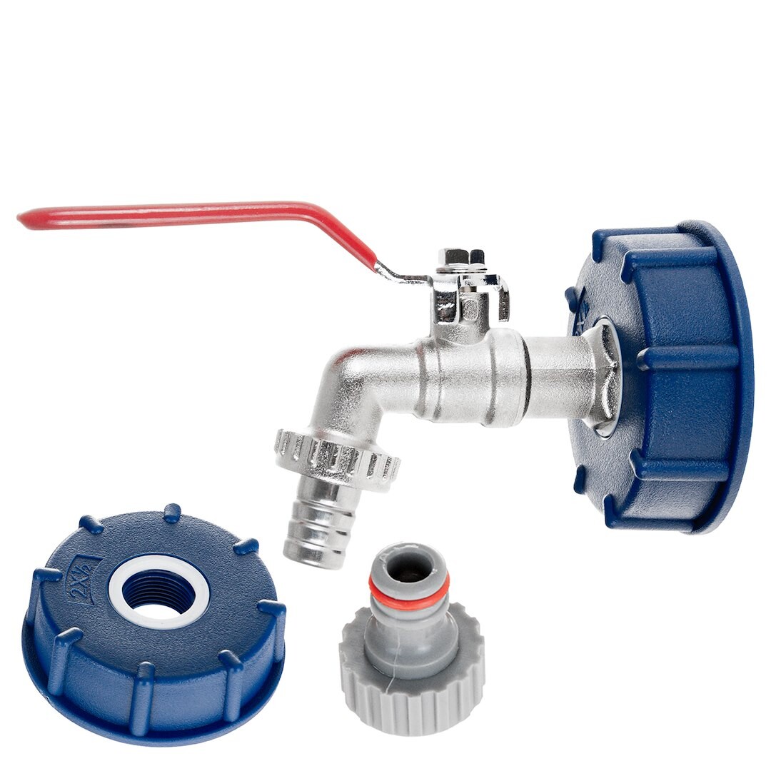 GEKO Sada IBC – adaptér S60x6 + kohoutek 1/2'' s vnějším závitem 3/4''  + v