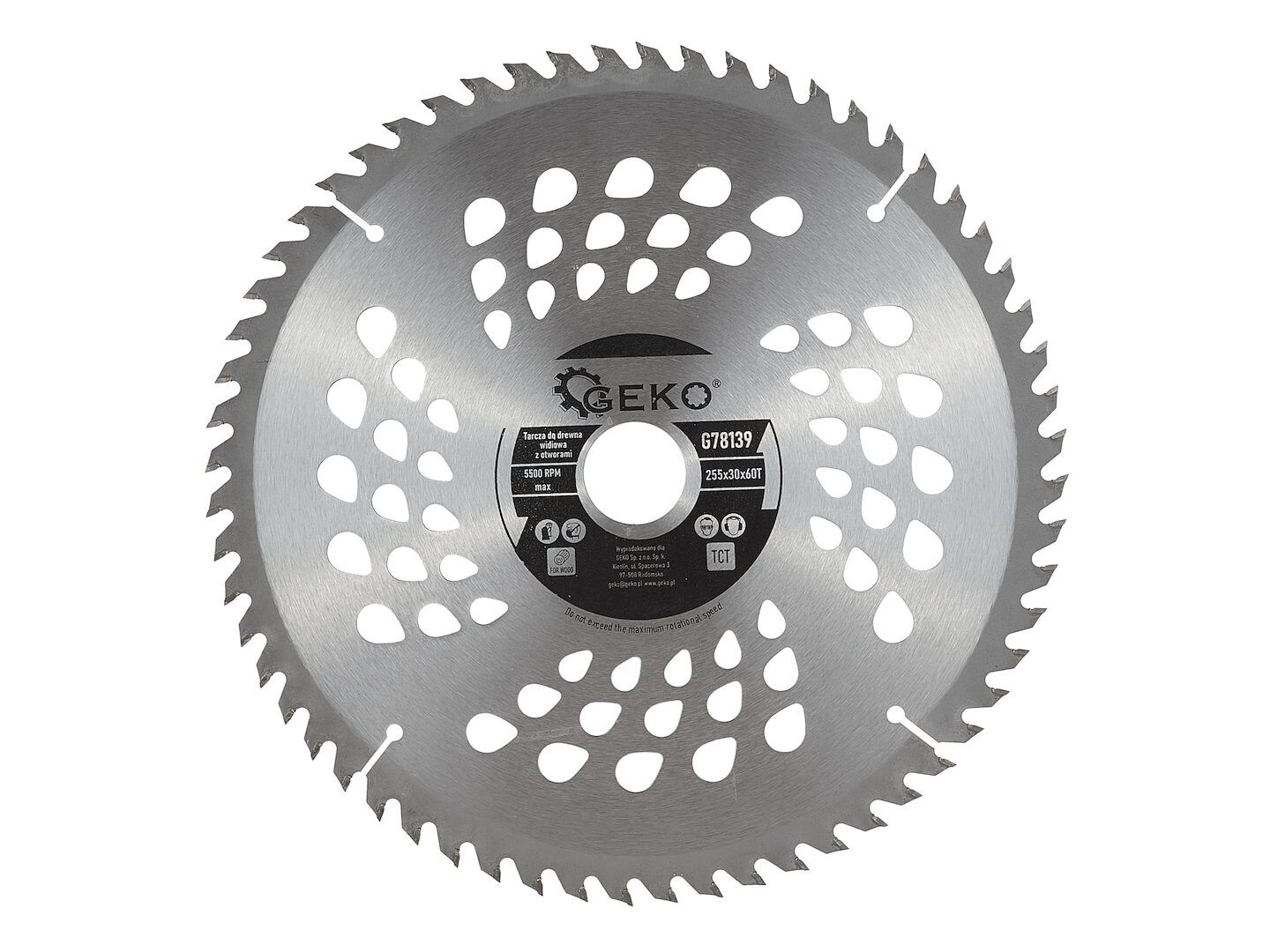GEKO Kotoučová pila s otvory 255x30x60T