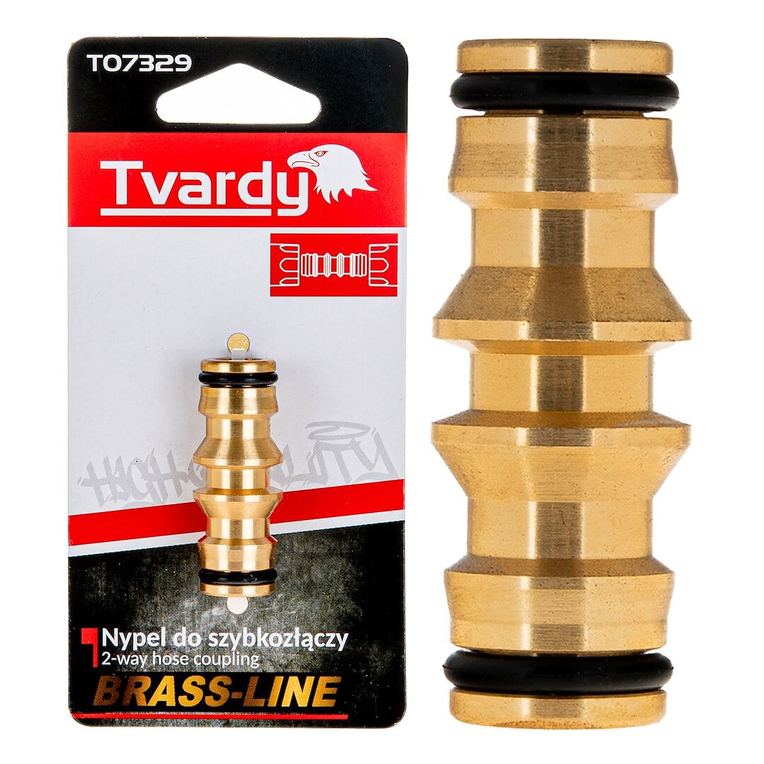 GEKO 2cestná hadicová spojka řady BRASS-LINE