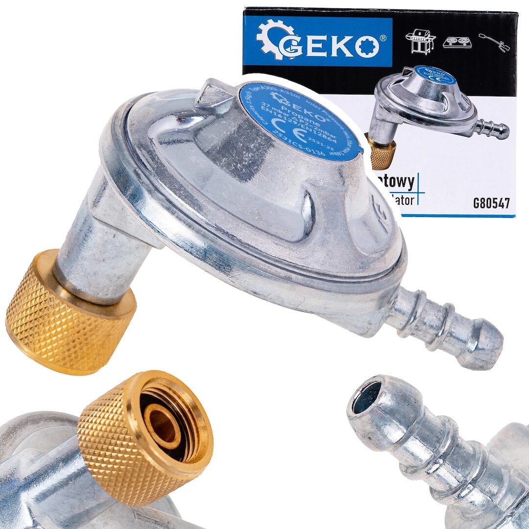 GEKO Regulátor tlaku plynu, úhlový 37 mbar, 1,5 kg/h