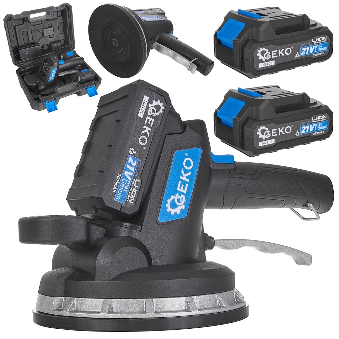 GEKO Vibrační nástroj na dlaždice s bateriovou sadou vakuových přísavek