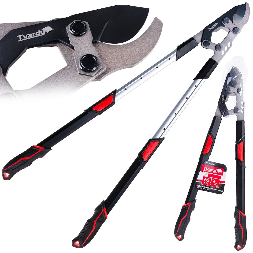 GEKO Teleskopické nůžky na větve s ráčnou a bypassovým nožem 730–970 mm 65Mn PTFE