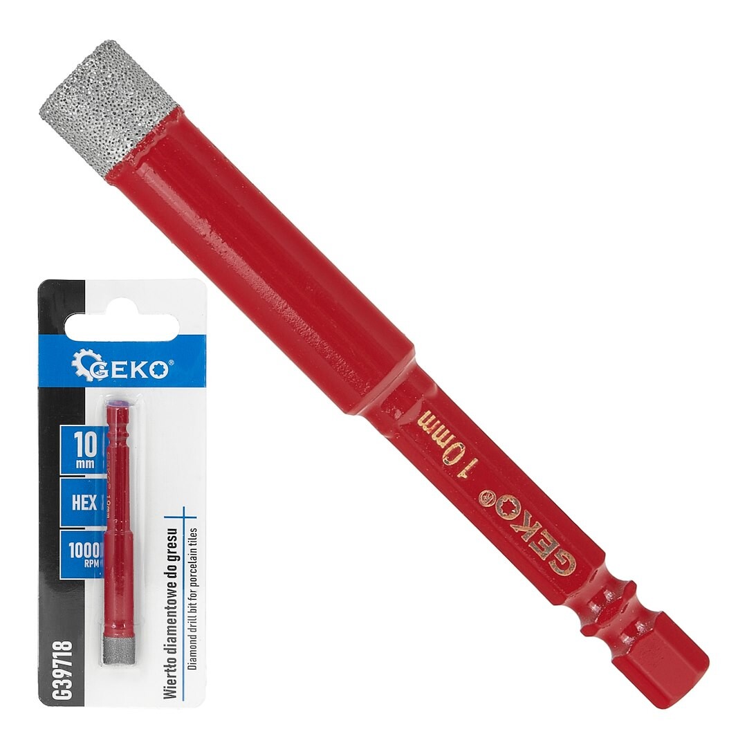 GEKO Diamantový vrták na dlaždice 10 mm HEX