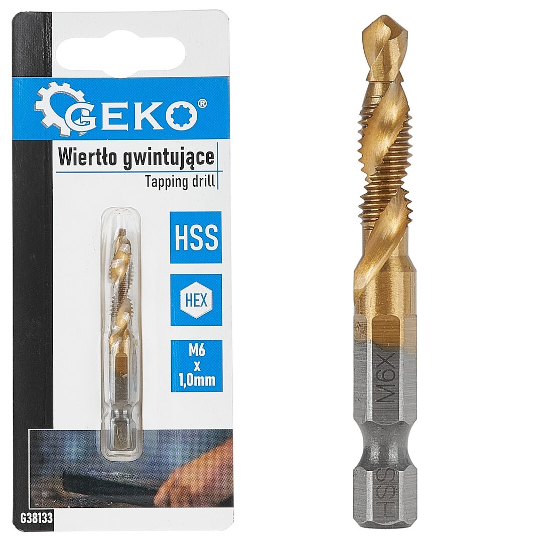 GEKO Vrták se závitníkem HSS HEX (Rozměr: M6 x 1,0 mm)