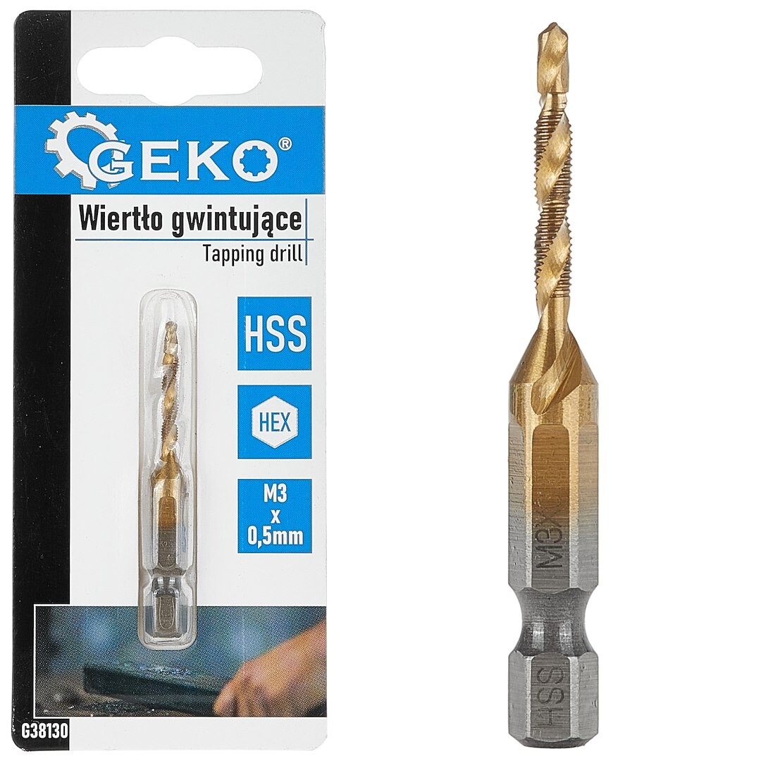 GEKO HSS M3 x 0,5 mm závitový vrták s HEX úchytem