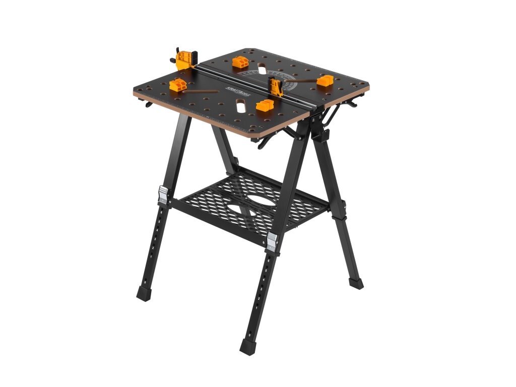 Skládací pracovní stůl 70x65x92 cm, s upínáním, MDF deska - KRAFT&DELE