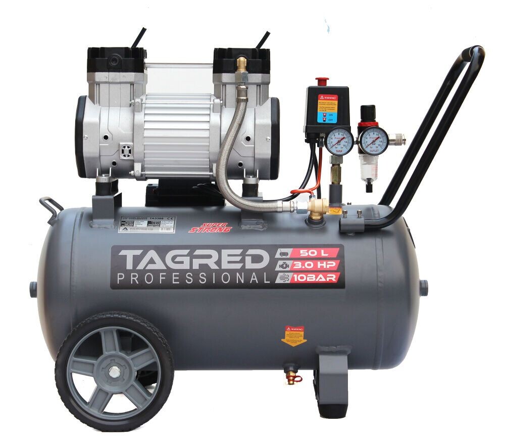 Kompresor bezolejový R2, HEAVY DUTY, 50 l, 3 kW,  230 V, 10 bar - TAGRED