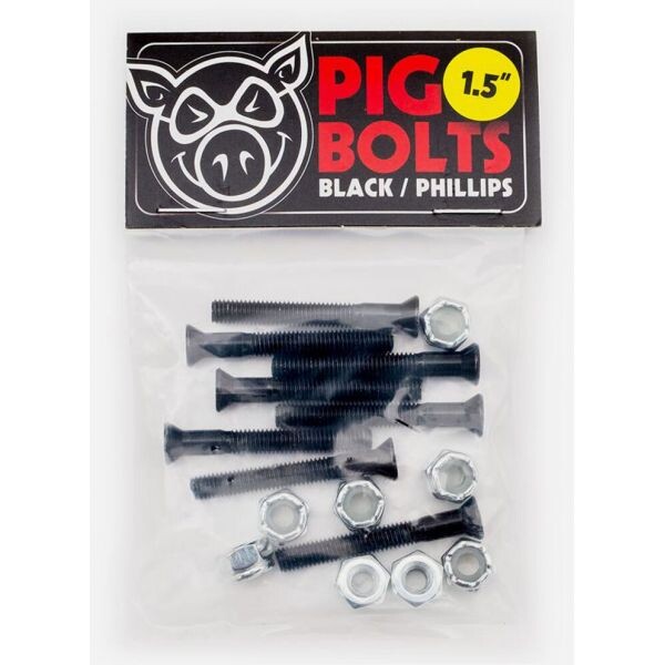 Sk8 Šroubky Pig Wheels Phillips 10Pk - Černá - 1.5