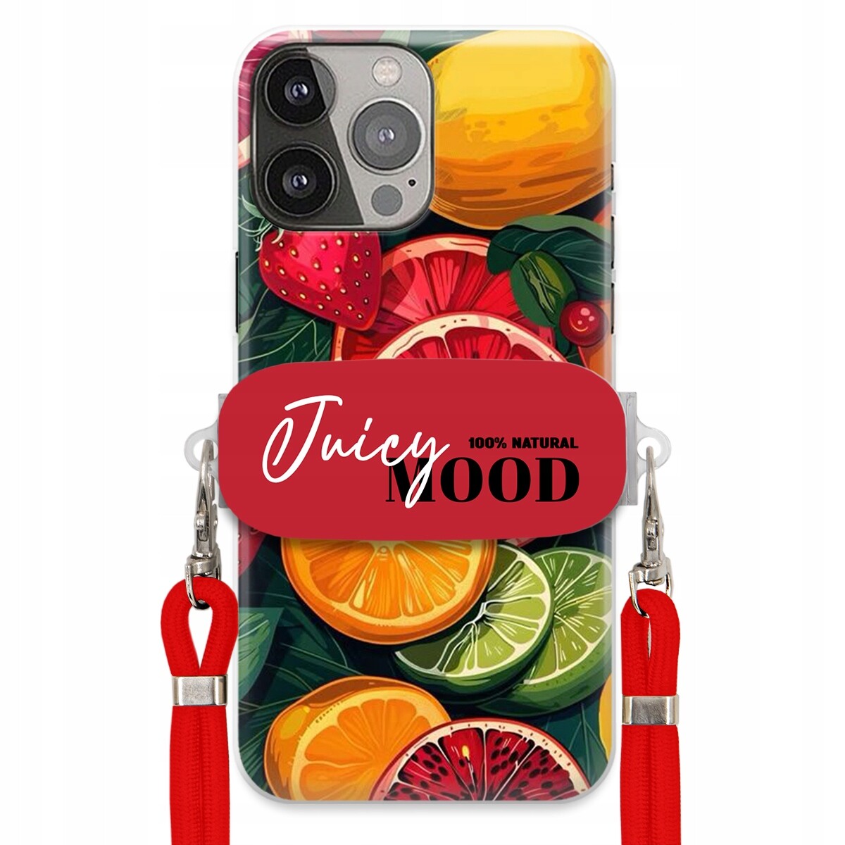 Pouzdro pro iPhone 13 Pro Max Červené vodítko Držák Fruit Ovoce Juice Mood