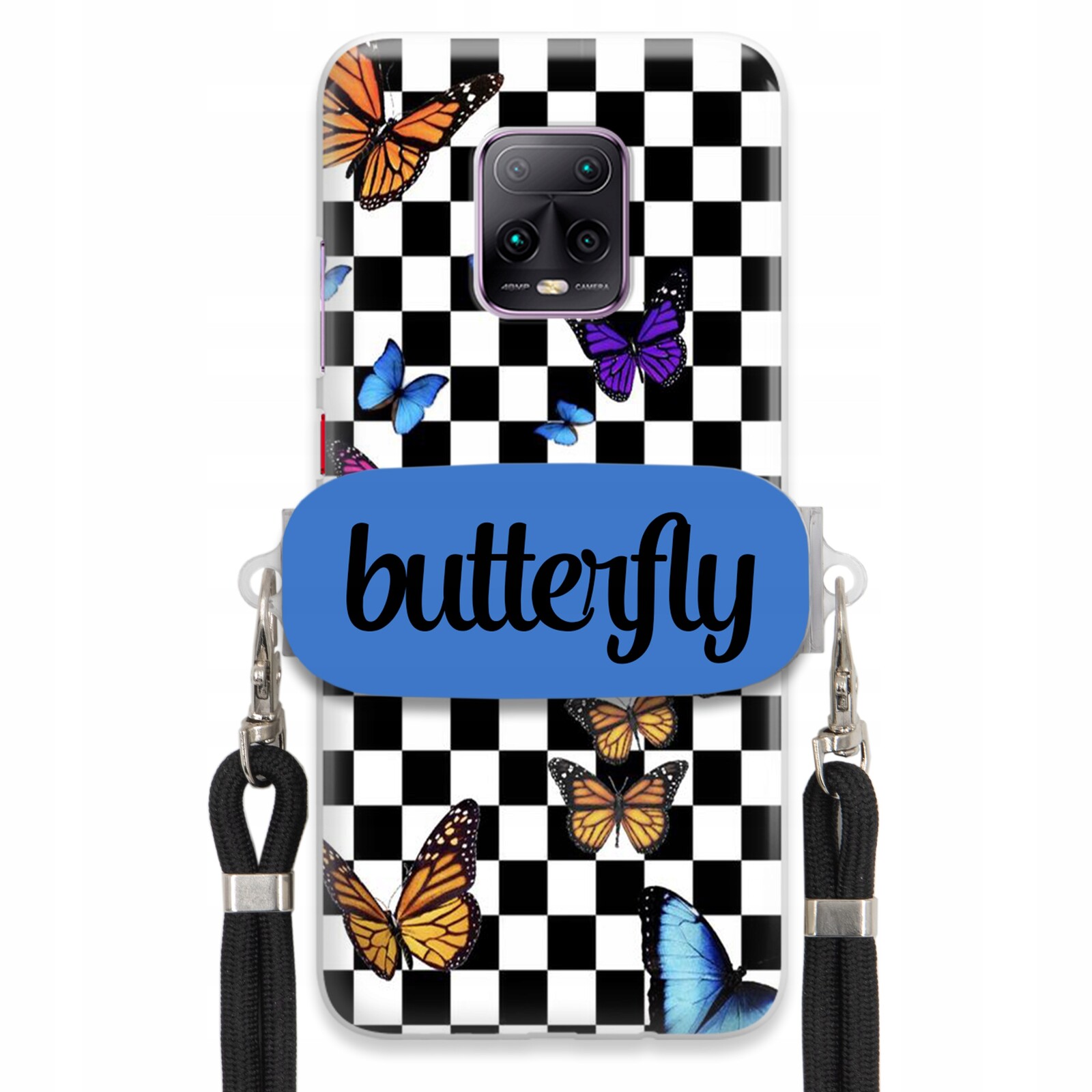 Pouzdro Pro Xiaomi Redmi 10X 5G Case Obdélníkový Držák Vodítko Butterfly Motýli