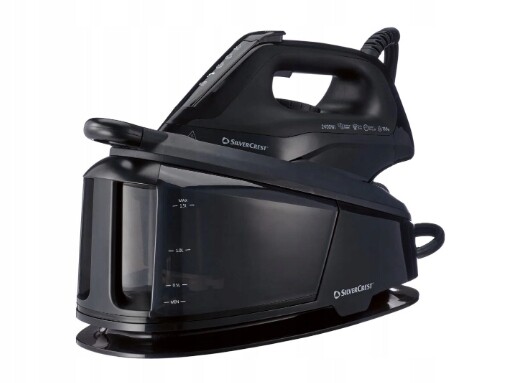 Žehlička s parní stanicí, 2400 W, Silvercrest Sdsb 2400 A1 5 bar, černá