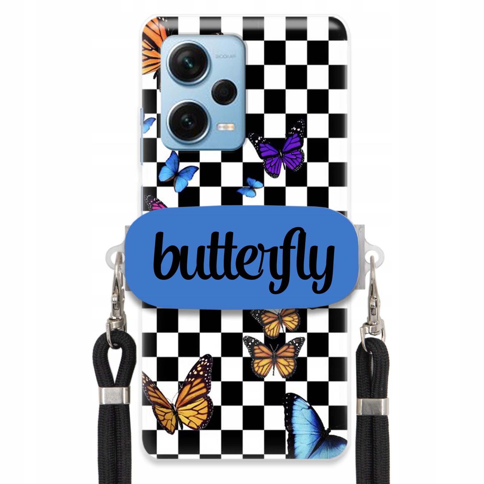 Pouzdro Pro Xiaomi Redmi Note 12 Pro Plus Case Obdélníkový Držák Vodítko Motýli