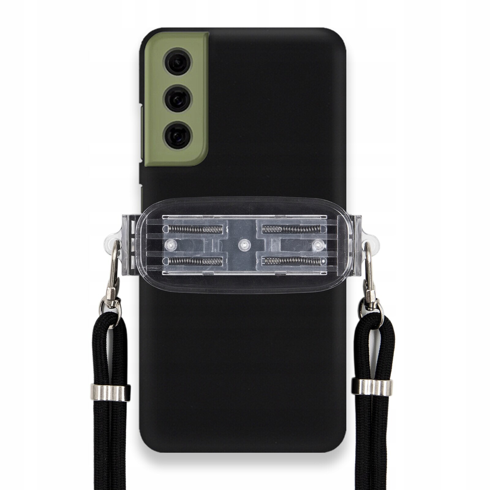 Pouzdro Pro Samsung S21 Fe Smooth Černé Pouzdro Univerzální Držák Černá Šňůrka