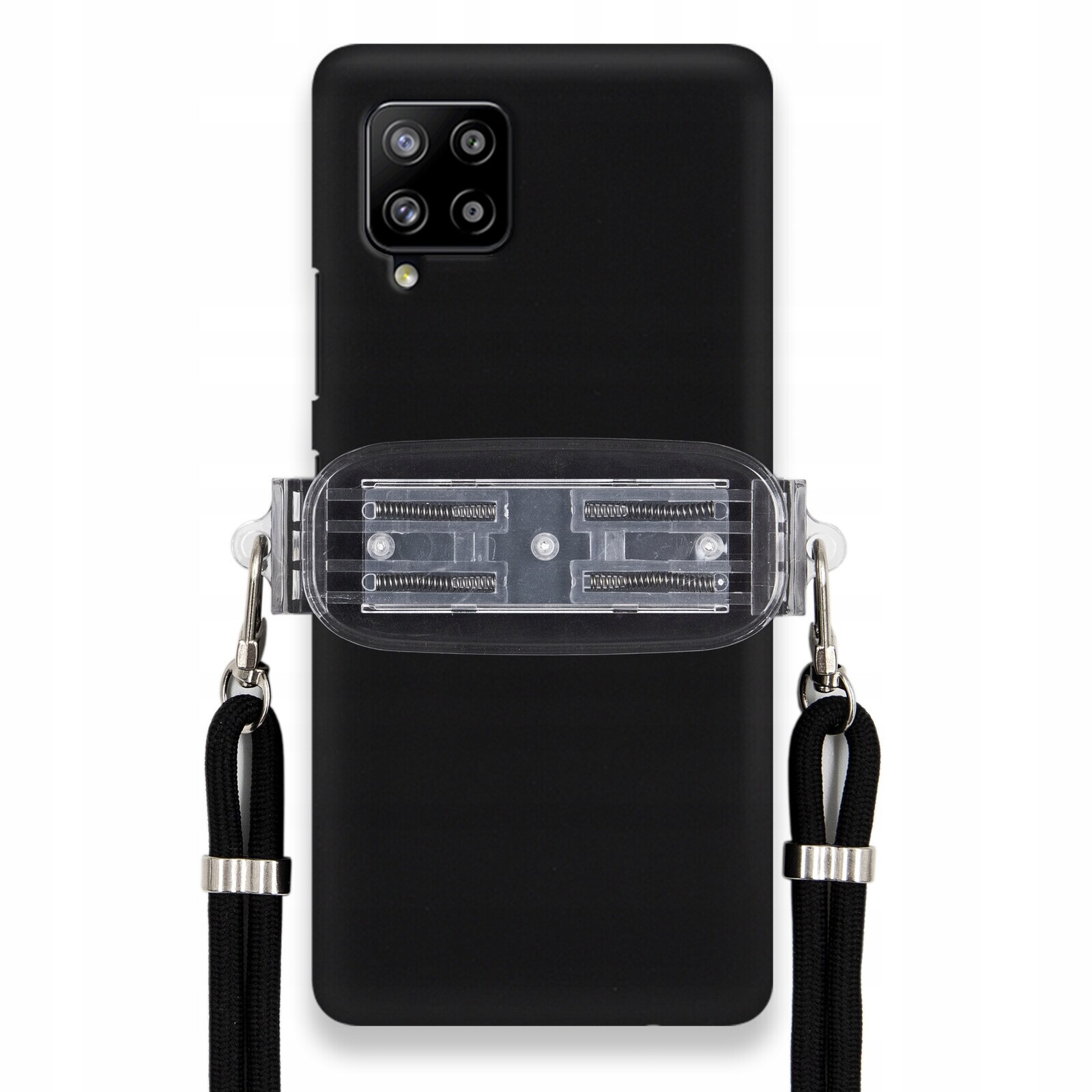 Pouzdro Pro Samsung A42 Smooth Case Ochranný Univerzální Držák Černá Šňůrka