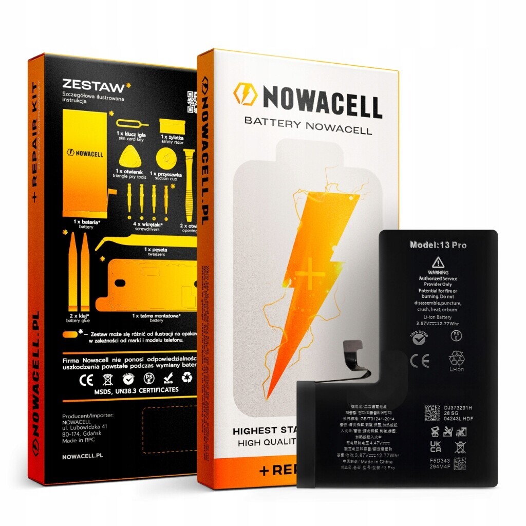 Sada baterií pro iPhone 13 Pro Bez Zprávy 3095 mAh Původní kapacita