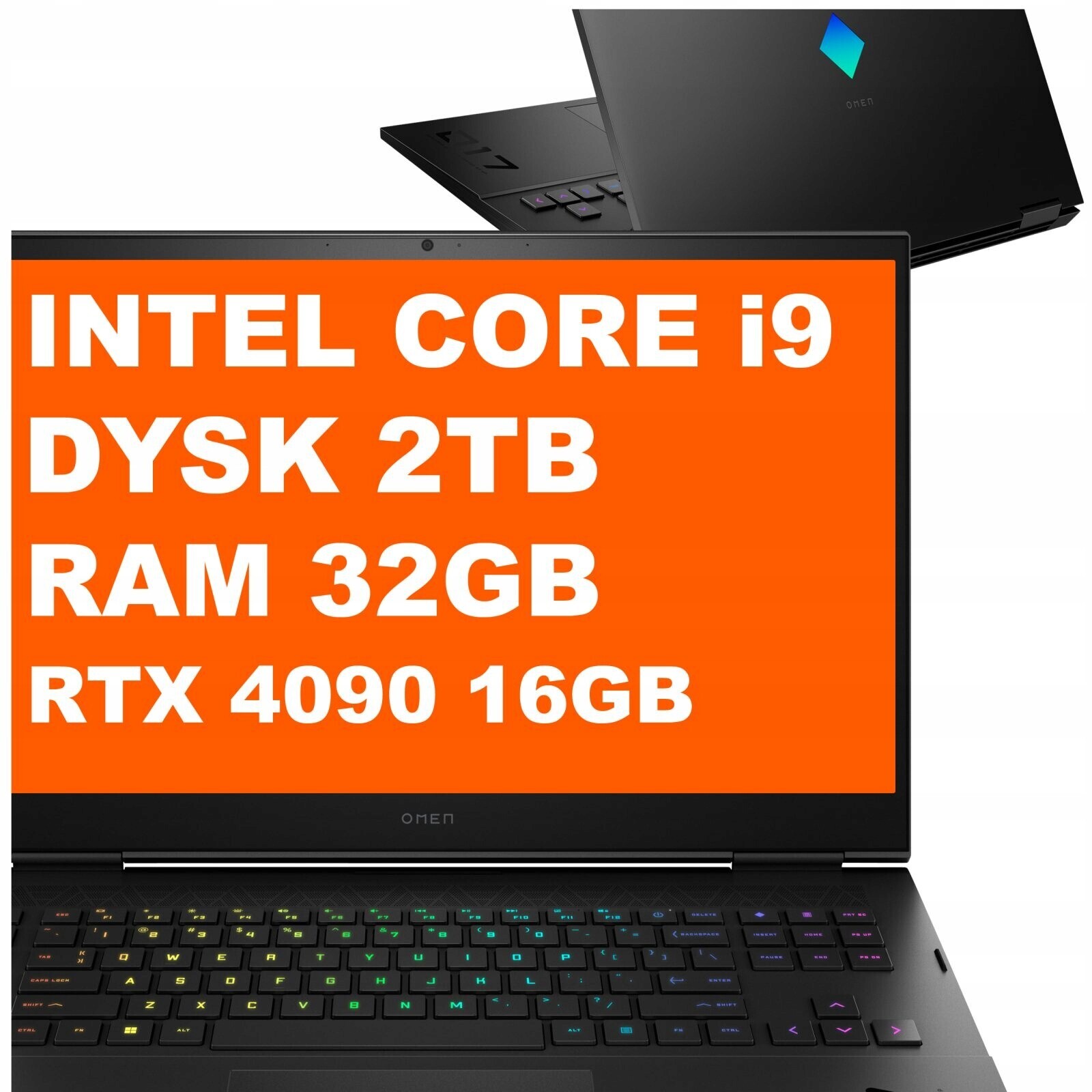 Notebook Omen 17-ck Hp Intel i9 32GB 2TB Rtx 4090 Qhd Win 11 Černý