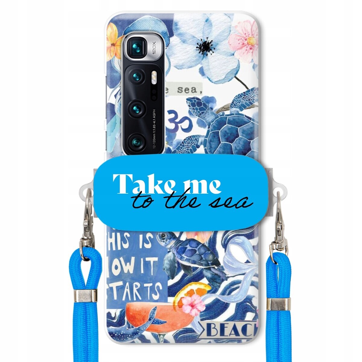 Pouzdro pro Xiaomi Mi 10 Ultra Premium Vodítko modré Držák Take Me To The Sea