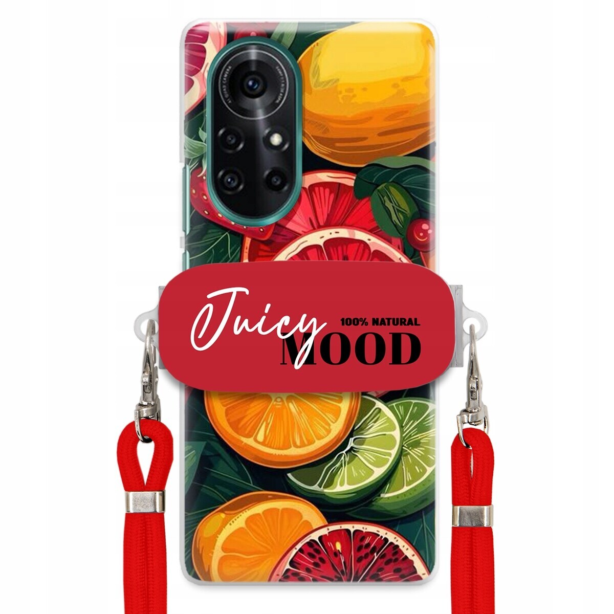 Pouzdro pro Huawei Nova 8 Pro Červené vodítko držák Fruit Ovoce Juice Mood