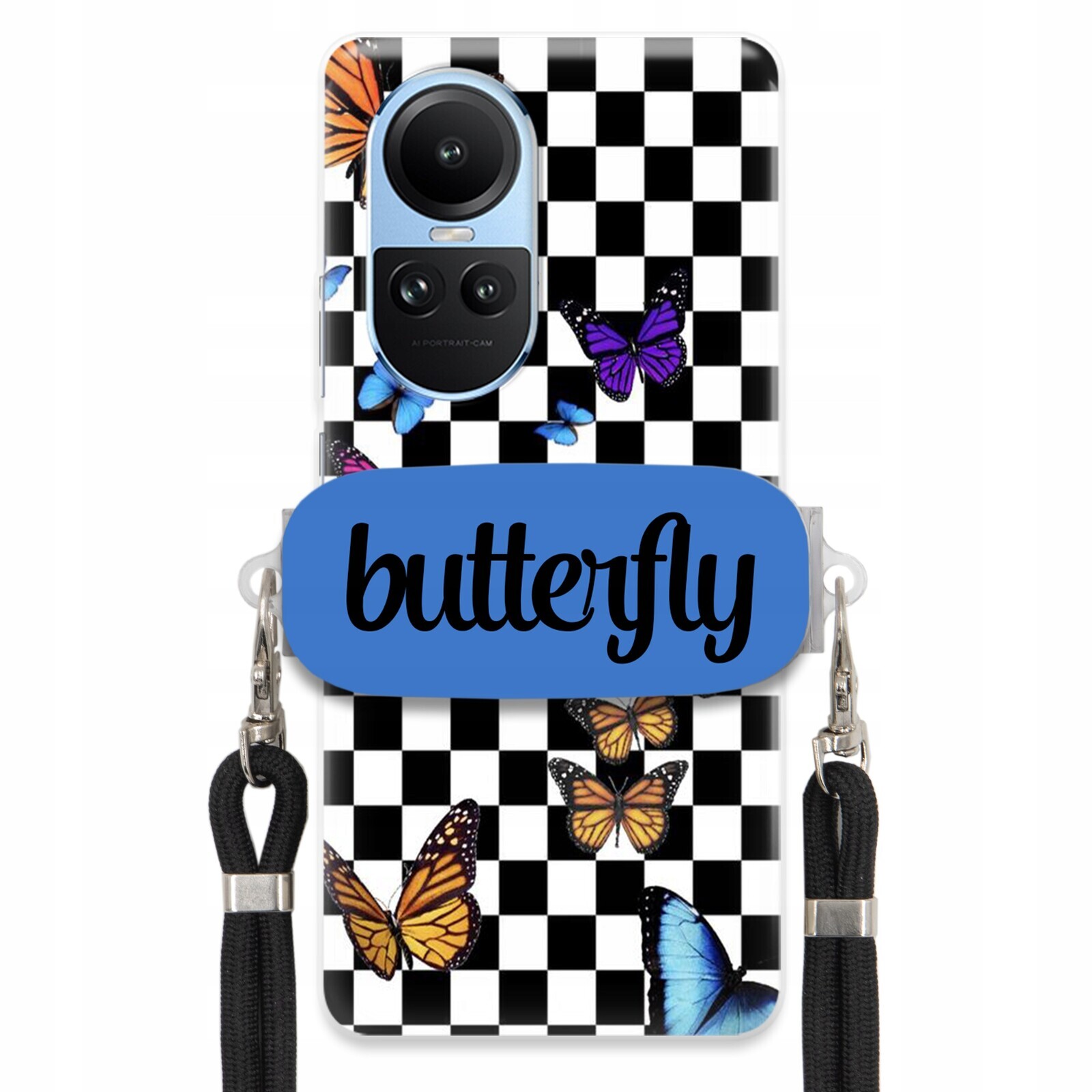 Pouzdro Pro Oppo Reno 10 5G Case Obdélníkový Držák Vodítko Butterfly Motýli