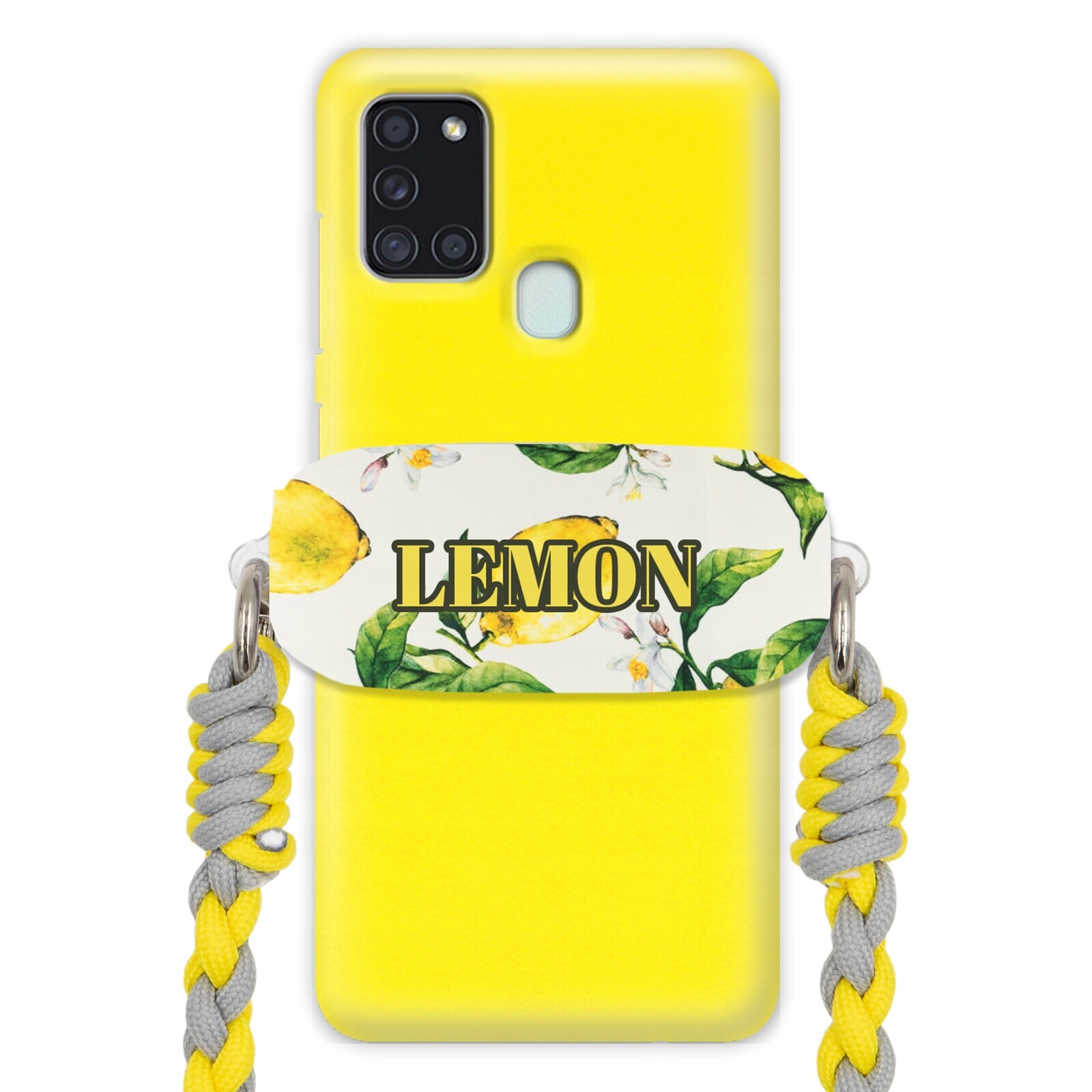 Pouzdro Pro Samsung A21S Matné Držák s vodítkem Žlutý Citáty Motivační vzory