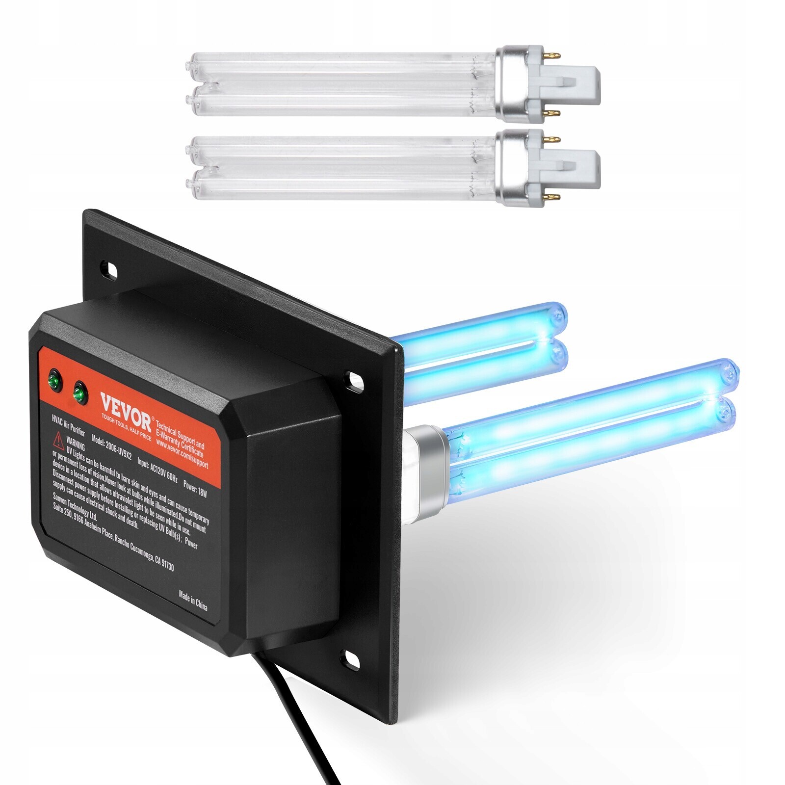 Vevor Hvac Čistička Vzduchu Uvc 18W Pro Klimatizaci Se 2 Žárovkami
