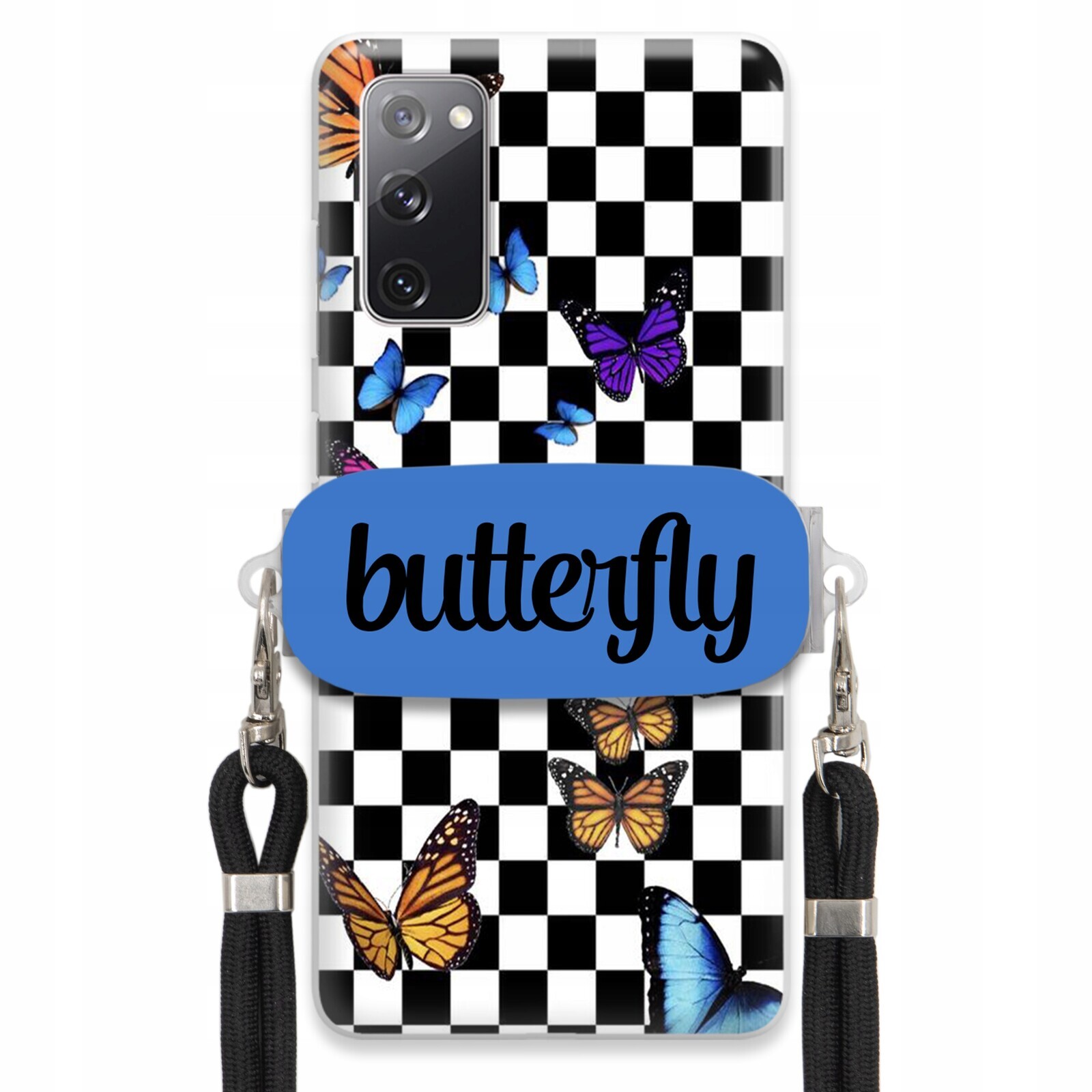 Pouzdro Pro Samsung S20 Lite Case Obdélníkový Úchyt Vodítko Butterfly Motýli