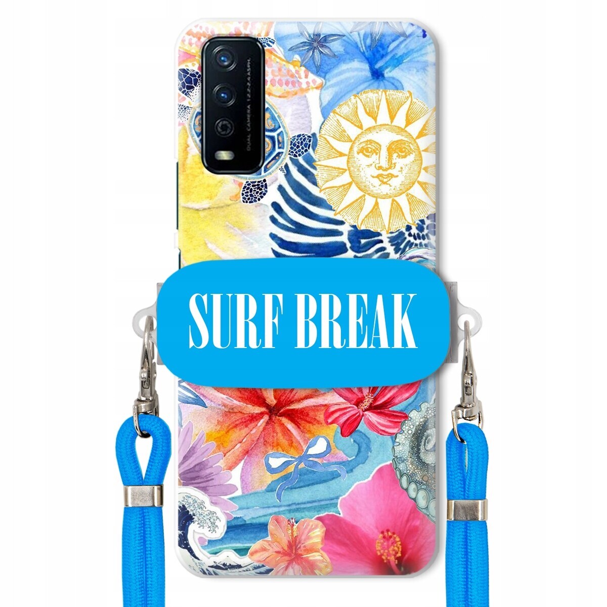 pouzdro na Vivo Y11s Vodítko Crossbody Blue Držák Surf Break Prázdninový