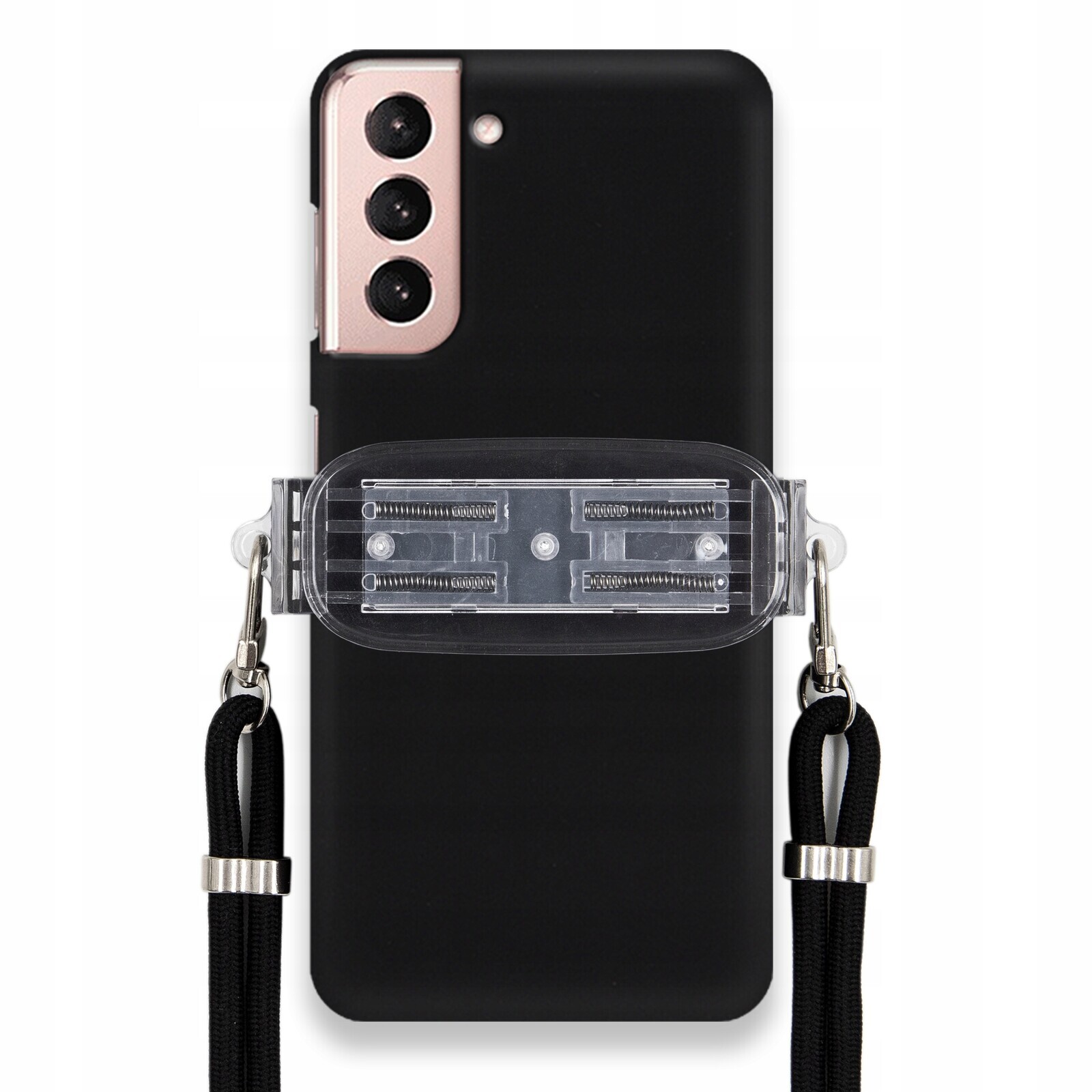 Pouzdro Pro Samsung S21 Smooth Case Ochranný Univerzální Držák Černá Šňůrka
