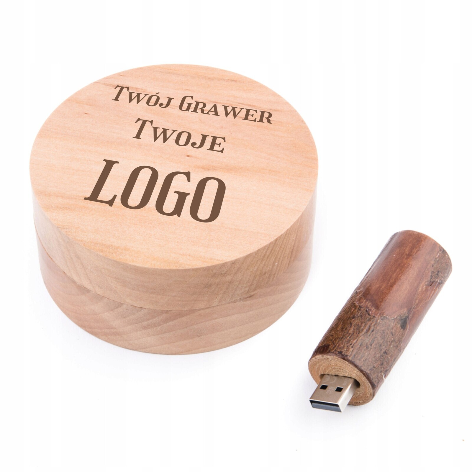 Pendrive Dřevo 256 Gb 3.0 krabička gravírování Logo