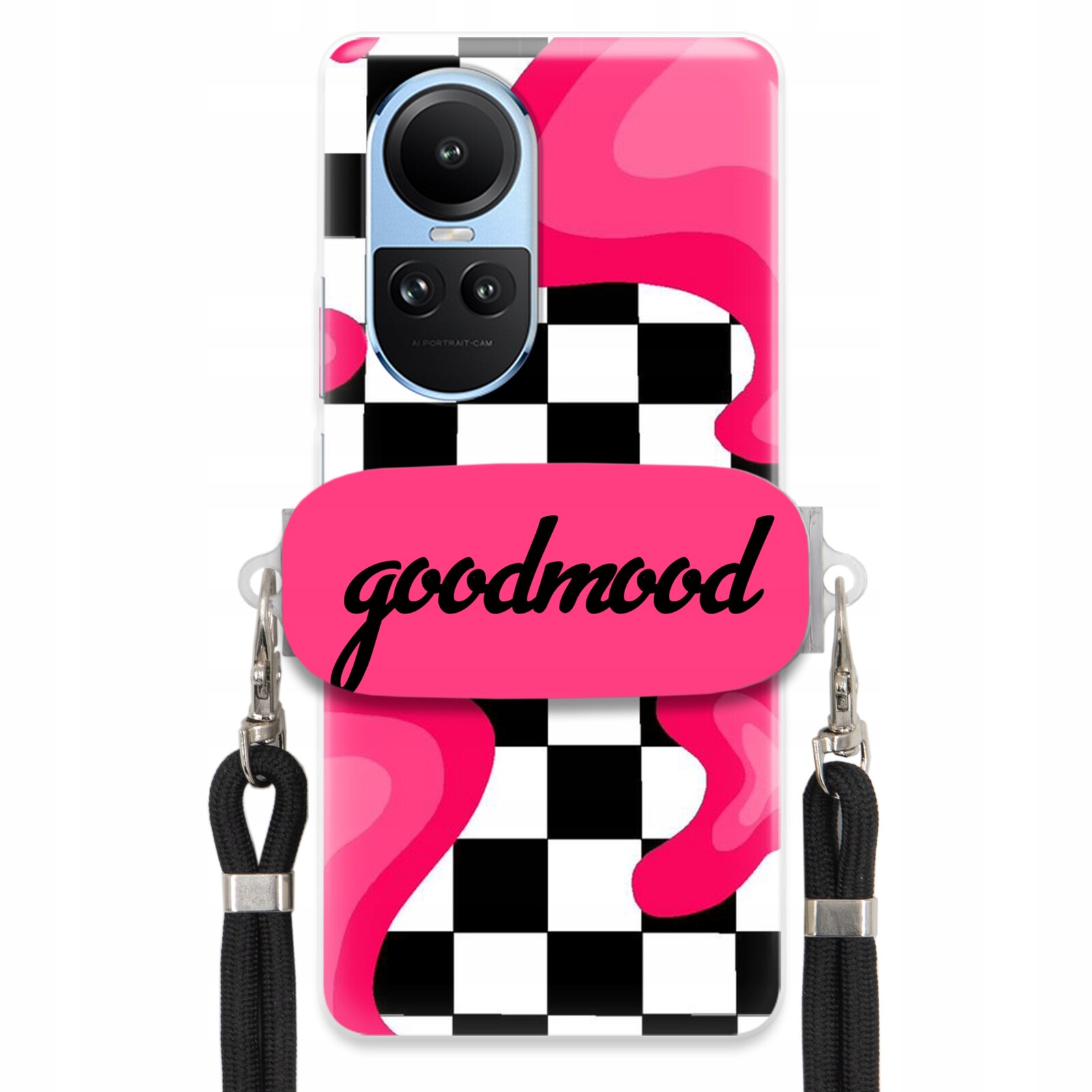 Pouzdro Pro Oppo Reno 10 Pro 5G Sada Case Držák Na Vodítko Černá For Teen Splash