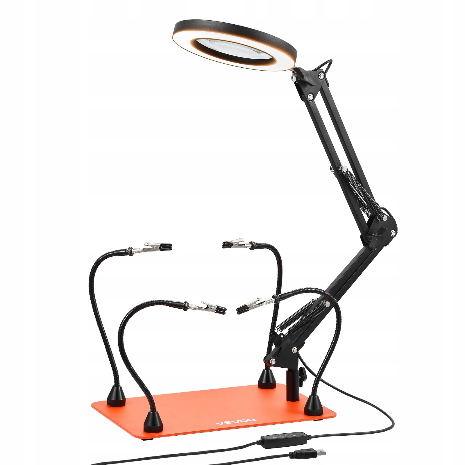 Vevor Profesionální Pájecí Stanice S 4 Rameny, Magnetická S 3X Led Lupou