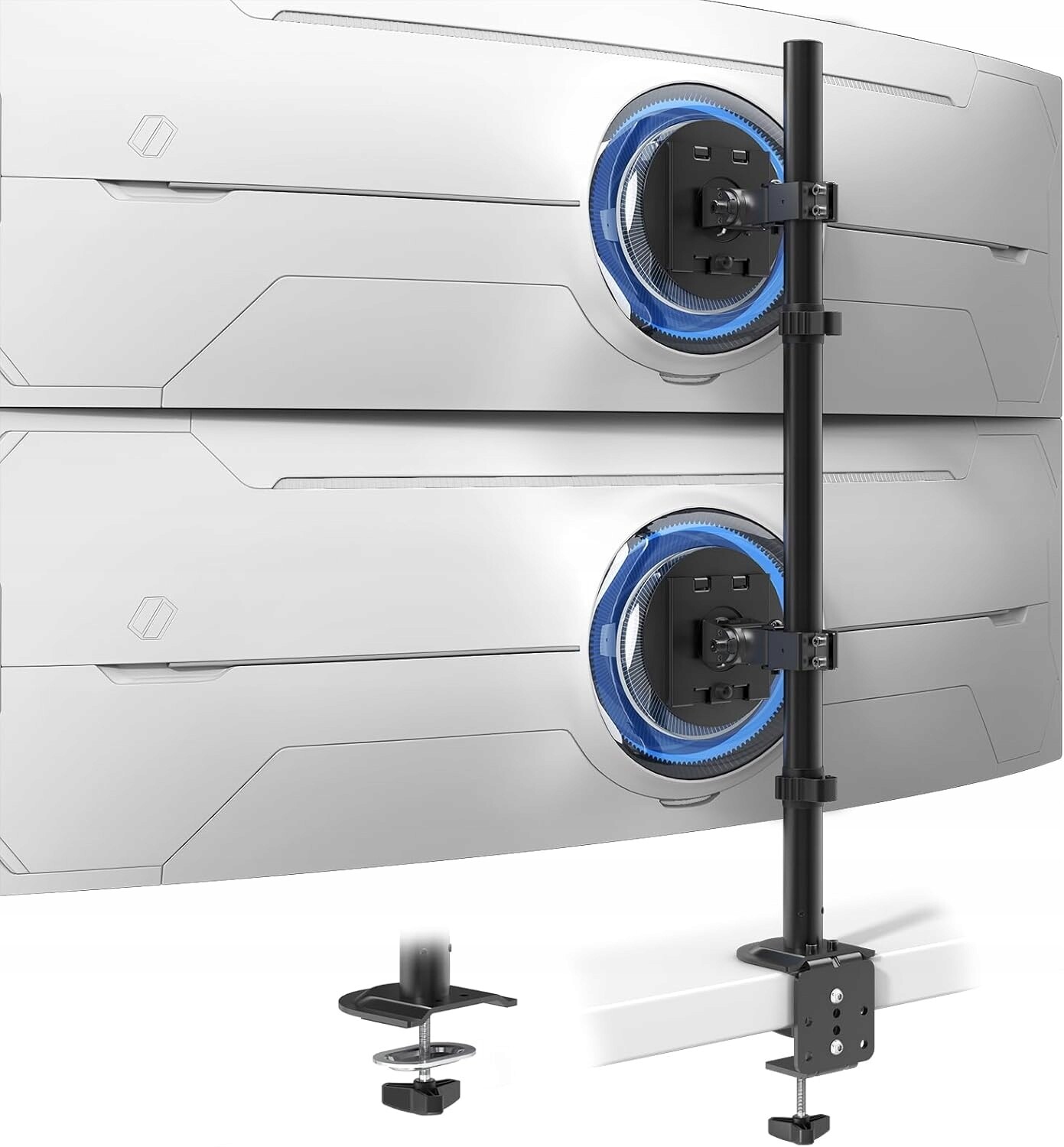 Držák na monitor, 2 monitory jeden na druhém s úhlopříčkou 17-49