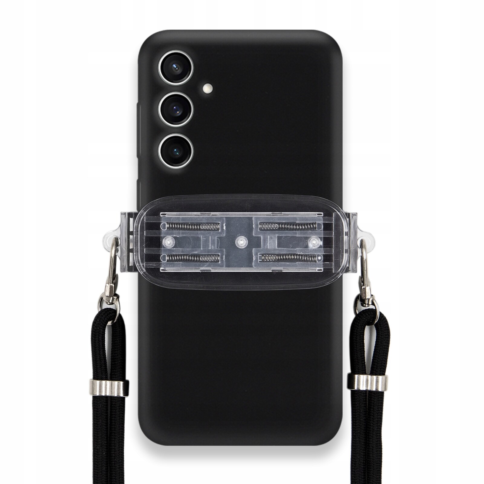 Pouzdro Pro Samsung S23 Fe Smooth Černé Pouzdro Univerzální Držák Černý Provázek