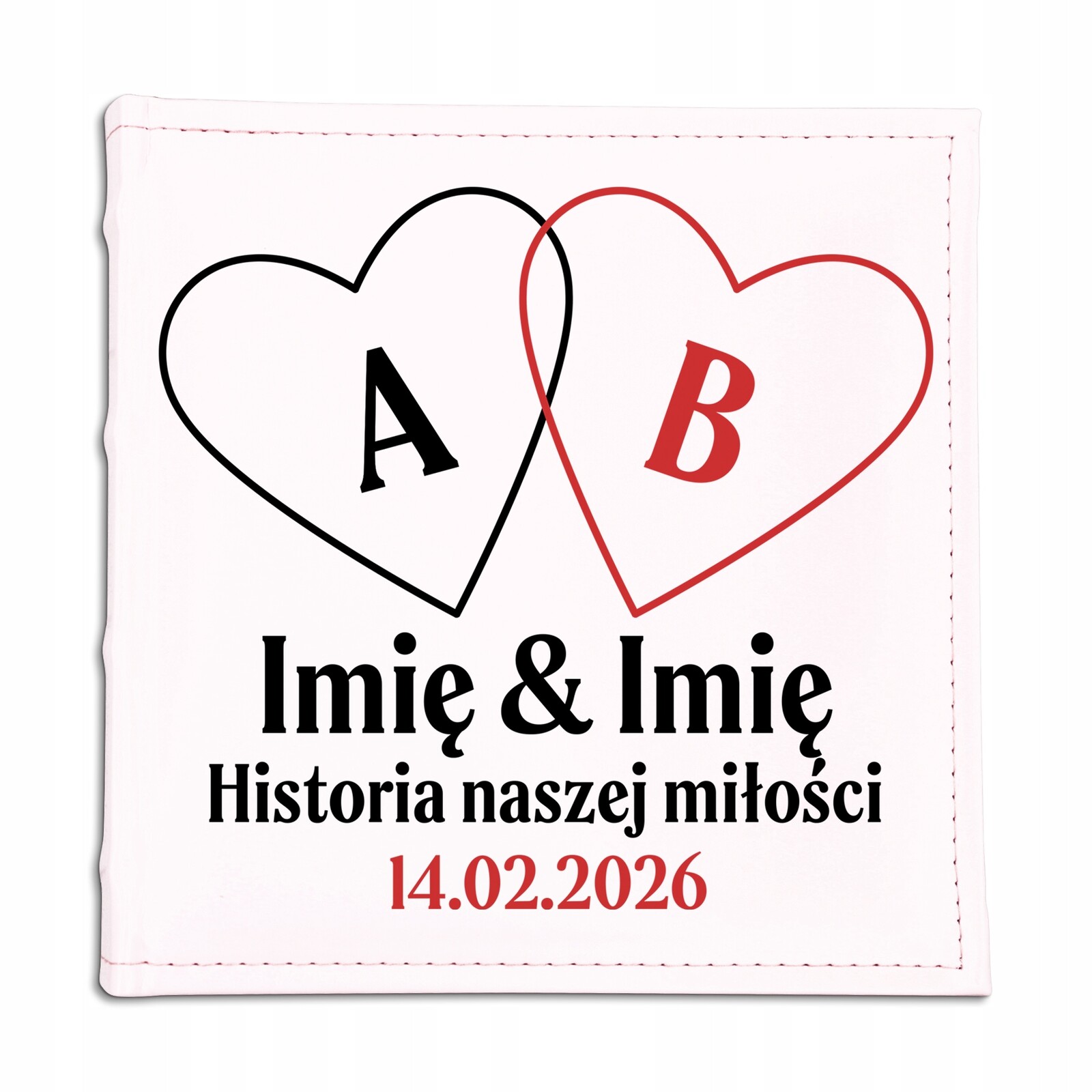 Kožený album Dárek pro pár Iniciály Historie naší lásky Perso