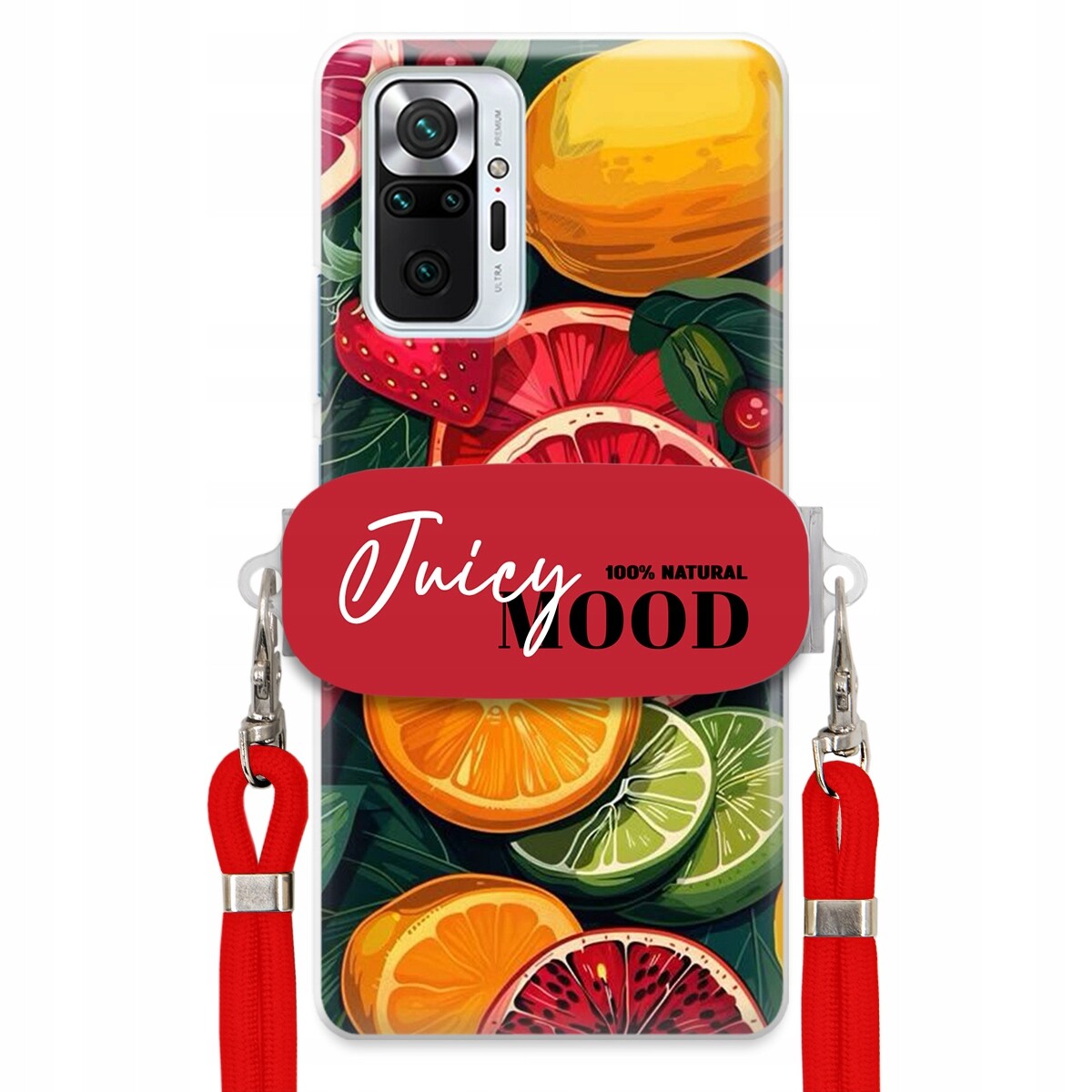 Pouzdro pro Xiaomi Redmi Note 10 Pro Červené vodítko Držák Módní Juice Mood