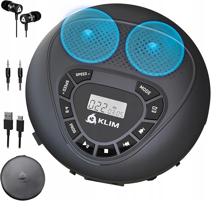 CD Přehrávač Walkman Klim Speaker Discman Aux 3,5 MM Hifi MP3 Sluchátka