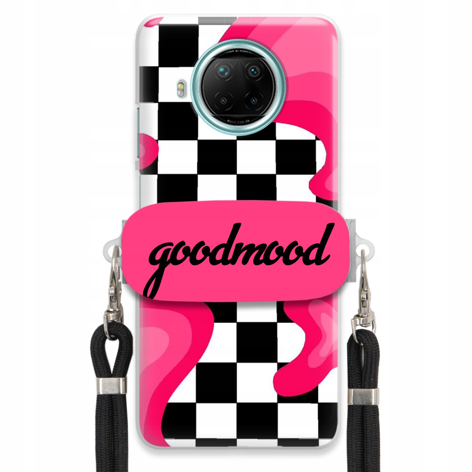 Pouzdro Pro Xiaomi Redmi Note 9 5G Sada Case Držák Na Vodítko Černá Módní Splash