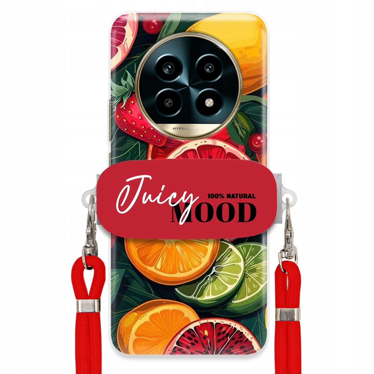 Pouzdro pro Realme 13 Pro Plus 5G Červené vodítko Držák Juice Mood Módní