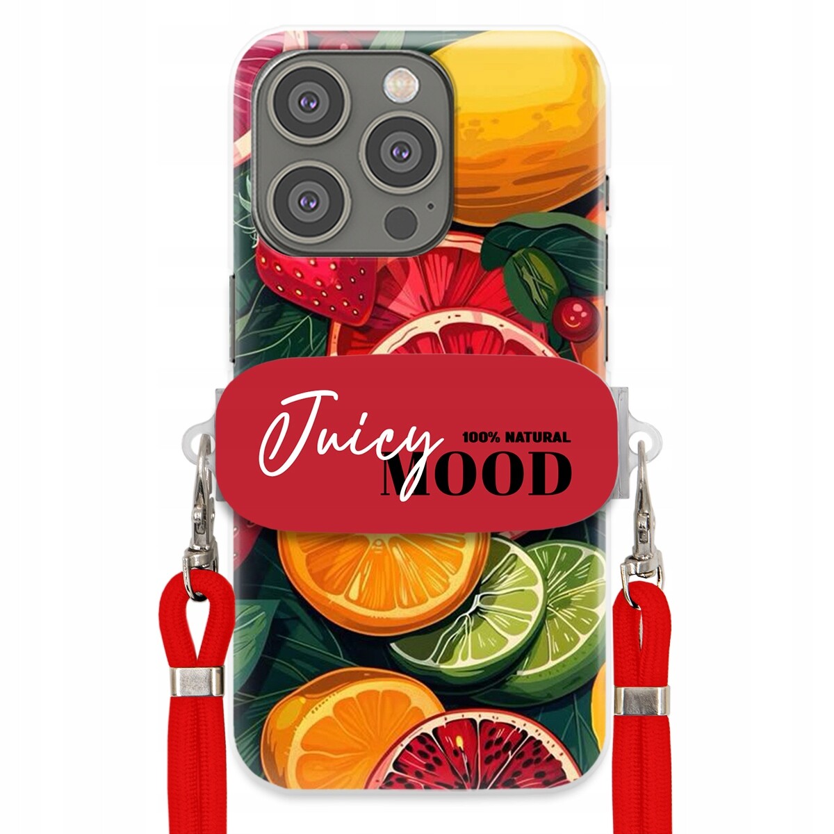 Pouzdro pro iPhone 14 Pro Červené vodítko Crossbody Držák Módní Juice Mood