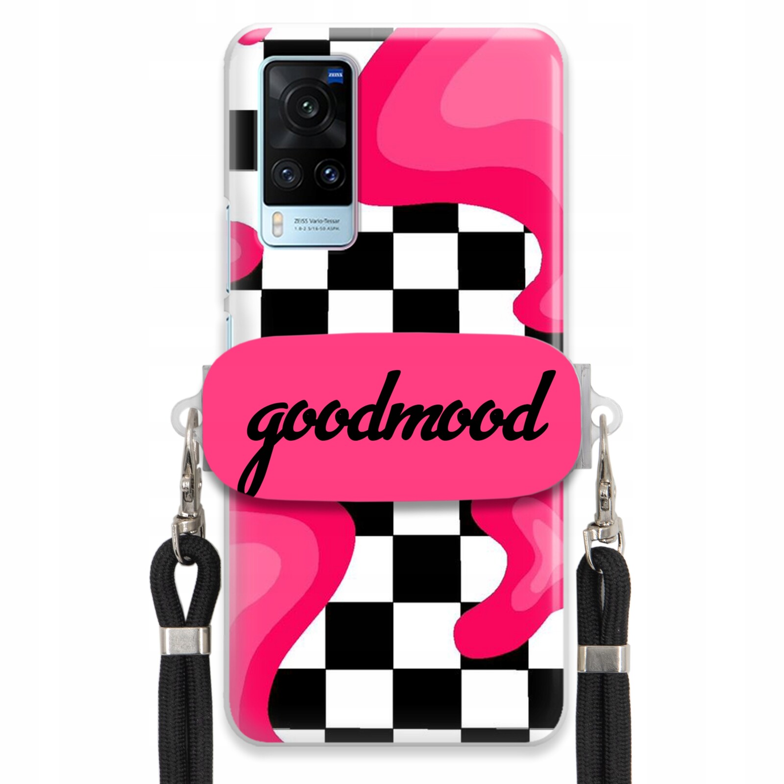 pouzdro na Vivo X60 Sada Case Držák Na Vodítko Černá Pro Teenagery Splash