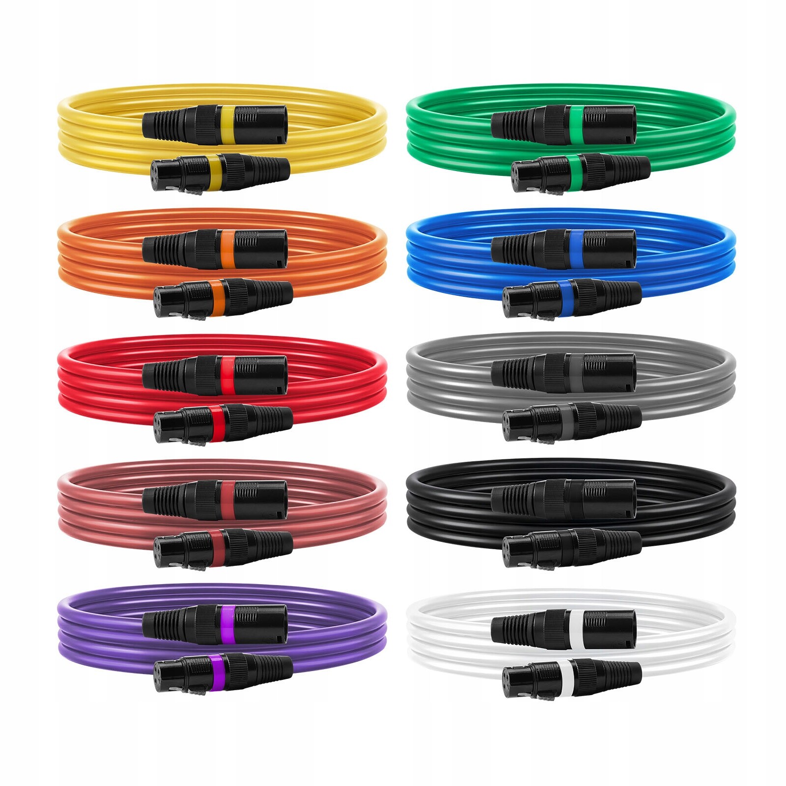 Vevor Kabel Xlr 1 M 10 Ks Symetrické Mikrofonní Kabely DMX Zlaté Platové