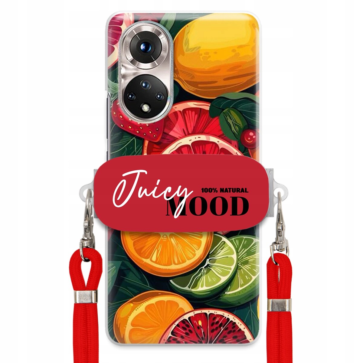 Pouzdro pro Huawei Honor 50 Červené vodítko Crossbody+ Držák Juice Mood Ovoce