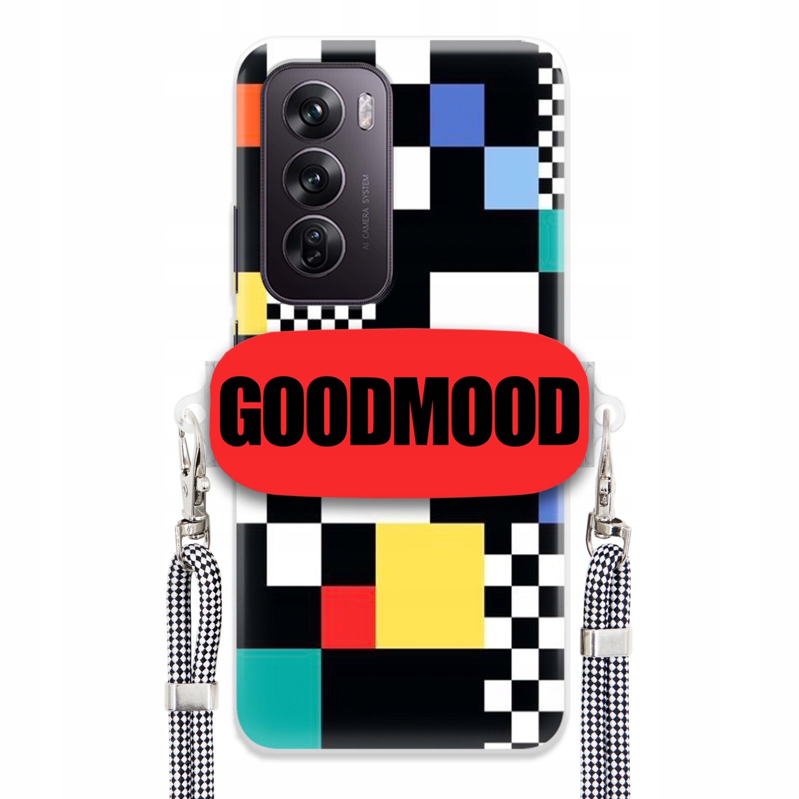 Pouzdro Pro Oppo Reno 12 Pro 5G Case Držák Vodítka Zebra Telefonu Pixelart Vzory