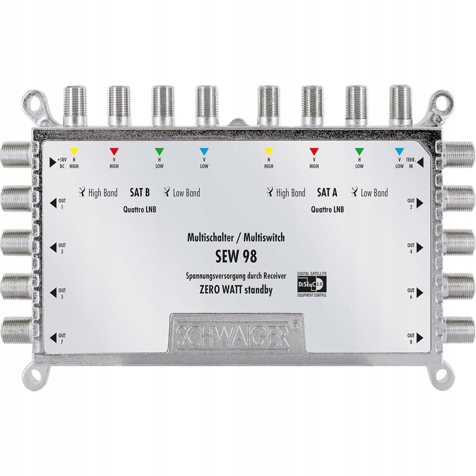 Multipřepínač Schwaiger 5217 Sumator Sat splitter 8-cestný digitální