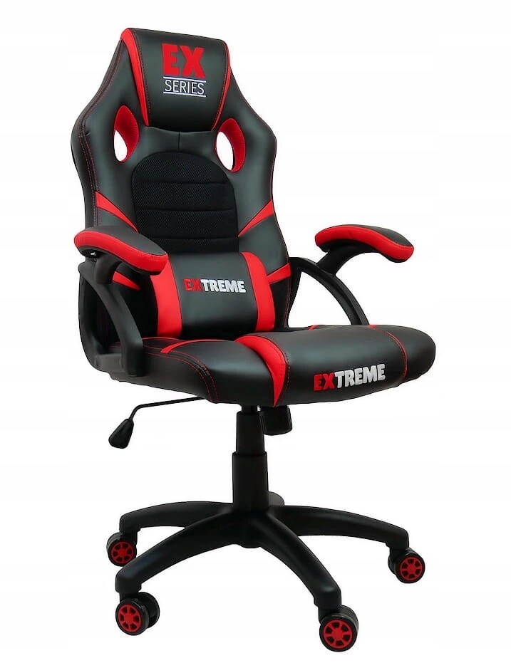 Herní křeslo Extreme Ex Red černo-červené s bederní podložkou